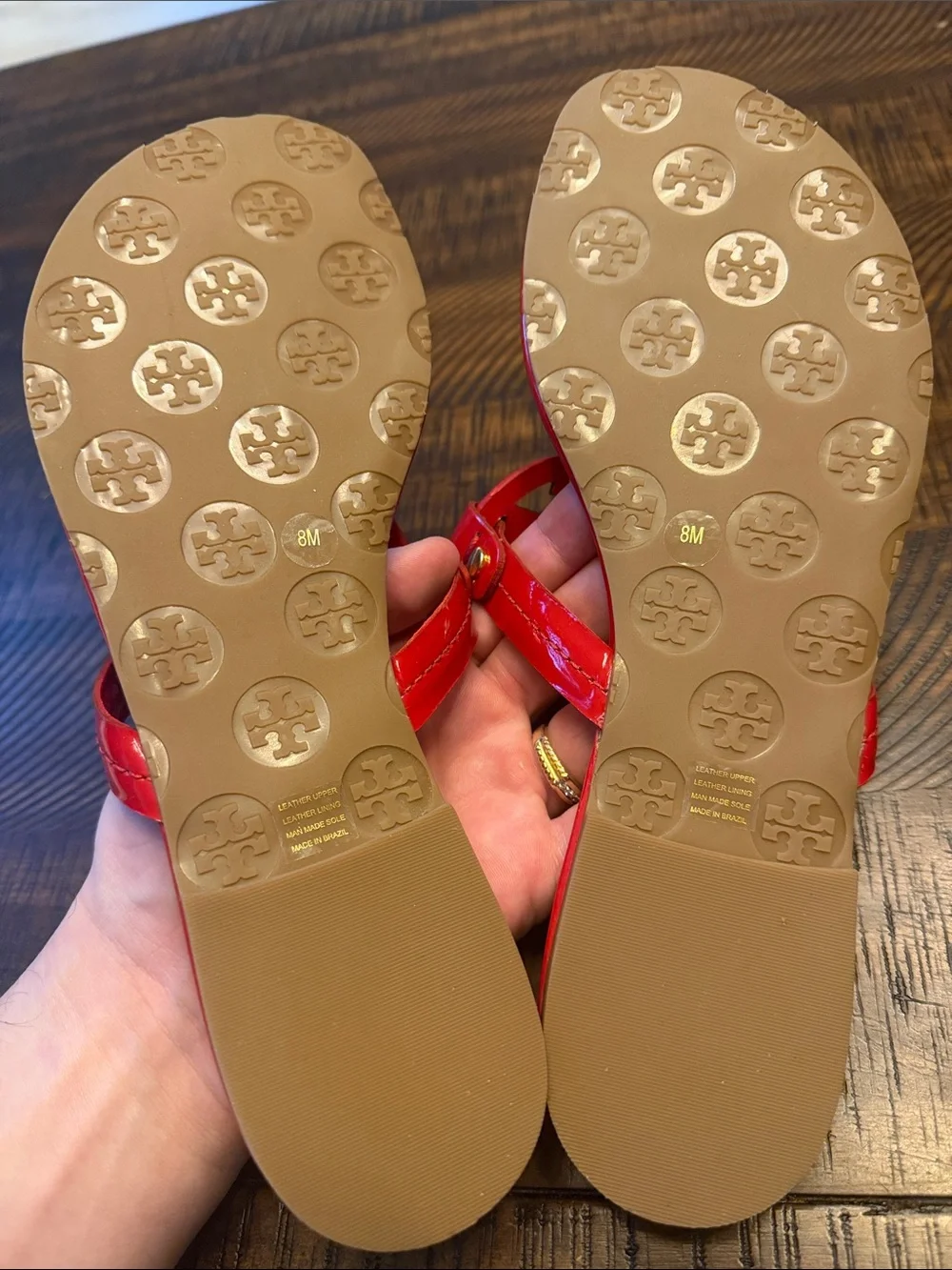 Red Tory Burch Miller Thong Sandals